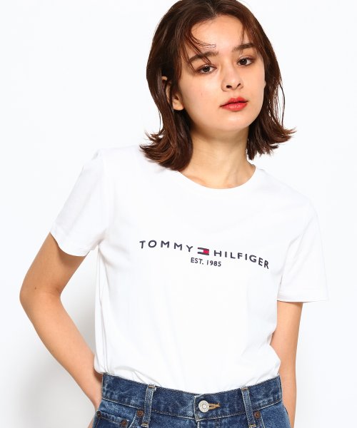 TOMMY HILFIGER(トミーヒルフィガー)/ベーシックロゴTシャツ/ホワイト