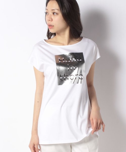 MISS J(ミス　ジェイ)/【洗える】アリオリティスムース プリントTシャツ/ホワイト