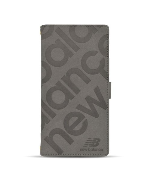 Mーfactory(エムファクトリー)/スマホケース マルチ多機種 Mサイズ ニューバランス New Balance 手帳ケース スタンプロゴスエード iphone ケース/グレー