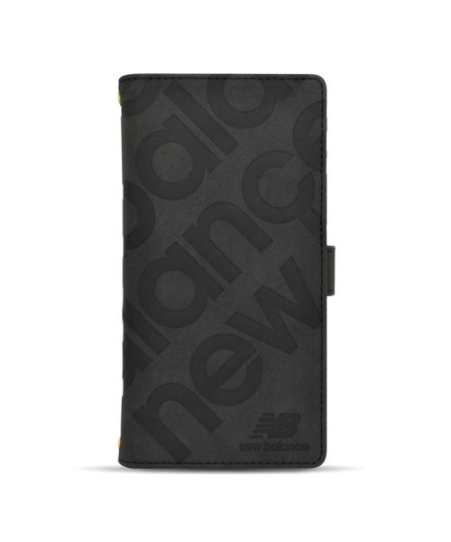 Mーfactory(エムファクトリー)/スマホケース マルチ多機種 Lサイズ ニューバランス New Balance 手帳ケース スタンプロゴスエード iphone ケース/ブラック