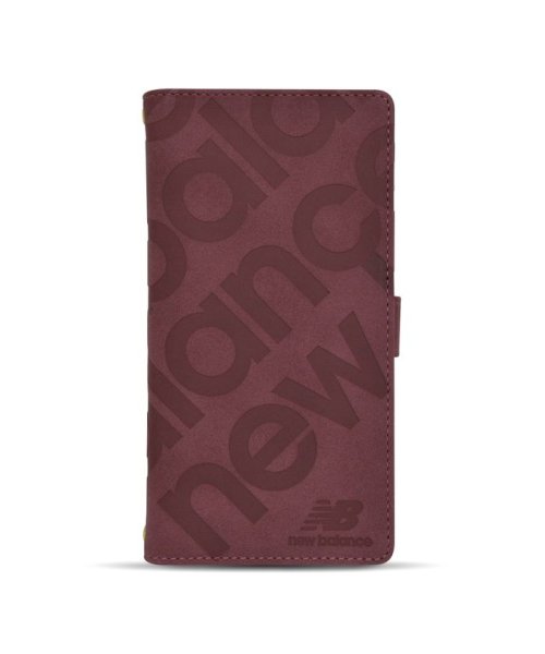 Mーfactory(エムファクトリー)/スマホケース マルチ多機種 Lサイズ ニューバランス New Balance 手帳ケース スタンプロゴスエード iphone ケース/バーガンディー