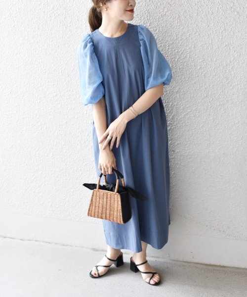 セール 50 Off Web限定 手洗い可能 ボリュームスリーブデザインカットワンピース シップス ウィメン Ships Women Magaseek