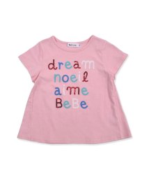 Noeil aime BeBe(ノイユ　エーム　べべ)/天竺 スパンコール ロゴ シシュウ Tシャツ (100~130cm)/ピンク