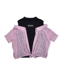 ZIDDY(ジディー)/【一部店舗限定】レイヤード風 シフォン クロップド シャツ(130~160cm)/ピンク