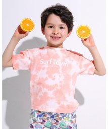 SLAP SLIP(スラップスリップ)/タイダイ染め 天竺 Tシャツ(80~130cm)/オレンジ系