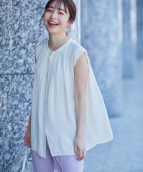 クーポン セール 10 Off 前後2way サテンギャザーフレンチスリーブブラウス ビス Vis Magaseek