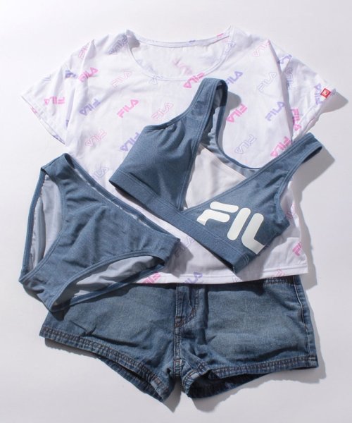FILA(フィラ　スイムウェア)/【スイム】Tシャツ付 水着スクール 3点セット ガールズ/パープル系