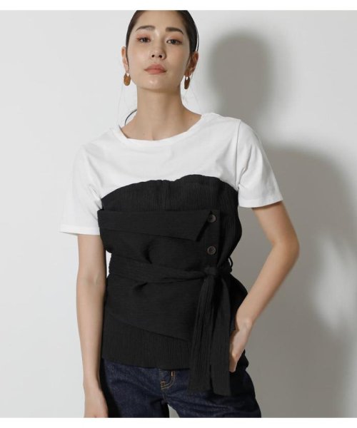 AZUL by moussy(アズールバイマウジー)/【TVドラマ着用】BOTTON COMBINATION TOP/BLK