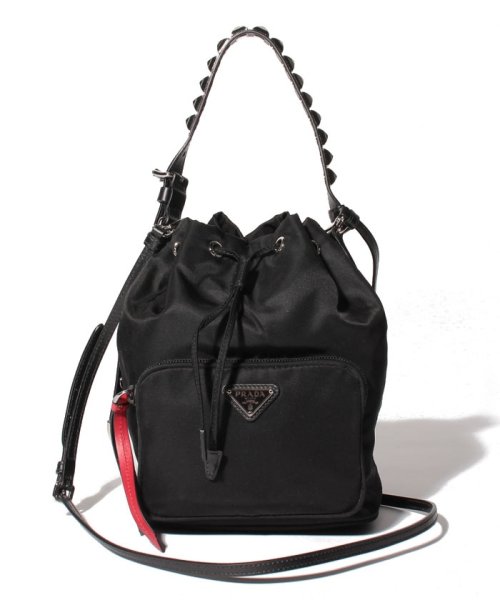 PRADA バッグ 飛び込める プラダ ショルダー サフィアーノ 黒 1BD994 RV44