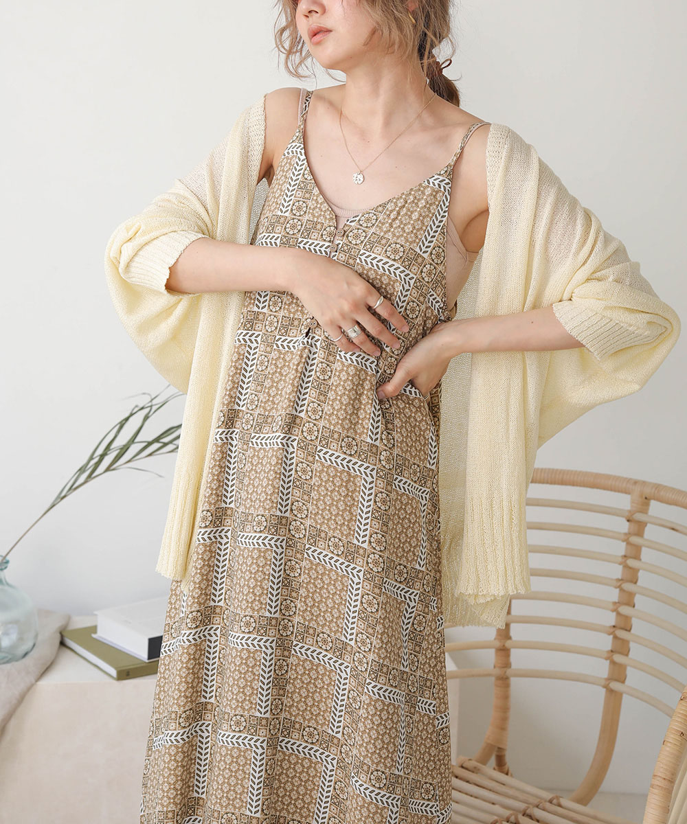 Web限定 パネルプリントキャミワンピース バブ Bab Magaseek