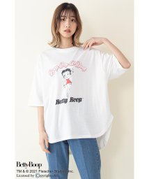 JEANS MATE(ジーンズメイト)/【BETTYBOOP】ラウンドヘムオーバーサイズTシャツ/オフホワイト