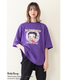 JEANS MATE(ジーンズメイト)/【BETTYBOOP】ラウンドヘムオーバーサイズTシャツ/パープル