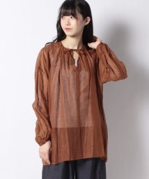 MICA&DEAL(マイカアンドディール)/linen sheer shirt/TERACOTTA