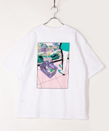Amerikaya(Amerikaya)/【アメリカ屋】イラスト バックプリント 半袖 Tシャツ/ホワイト