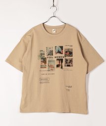 Amerikaya(Amerikaya)/【アメリカ屋】フォト プリント 半袖 Tシャツ/サンドベージュ