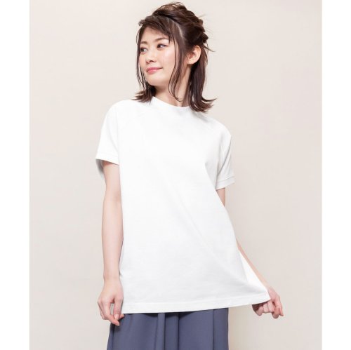 セール ラグランtシャツ レディース トップス 厚手生地 ハイネック 半袖 Tシャツ カットソー ミリアンデニ Mili An Deni Magaseek