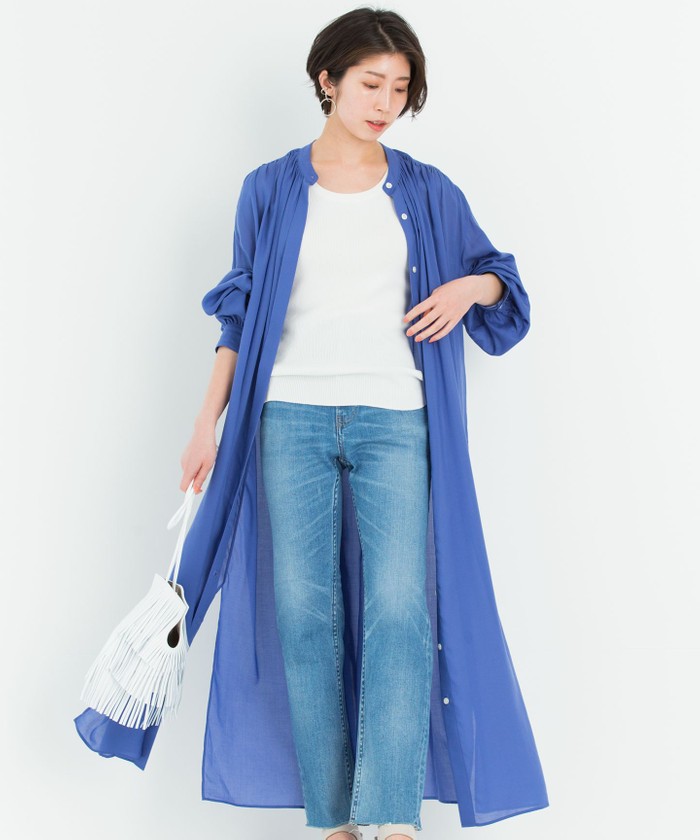 22人気特価 ワンピース 番号2m24 中村アンさん着用 Albiniリラックスシアー シャツワンピース Vehicleadminservices Com