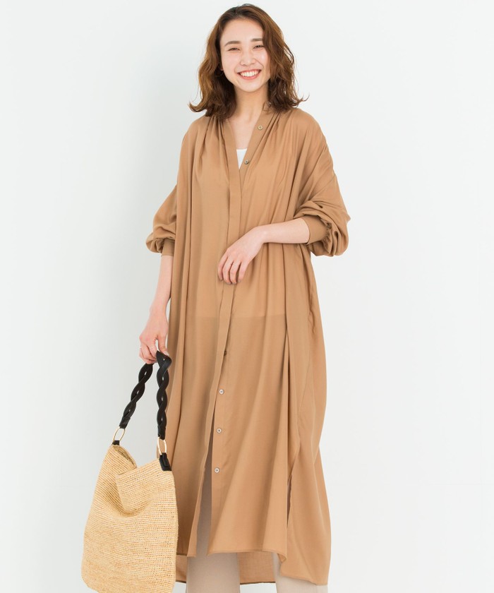 22人気特価 ワンピース 番号2m24 中村アンさん着用 Albiniリラックスシアー シャツワンピース Vehicleadminservices Com