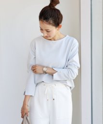 and　Me...(アンドミー)/きれいめリップル長袖パールボタン付きTシャツ トップス/グレー