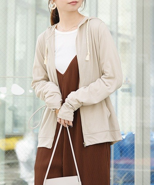 セール And It 光触媒uvカット指穴zipパーカー M L Ll パーカー レディース 大きいサイズ 夏服 Uvカット 黒 白 夏 薄手 Uvパーカー アンドイット And It Magaseek