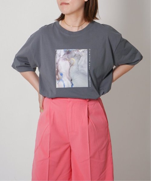 VENCE　EXCHANGE(ヴァンス　エクスチェンジ)/【お昼の人気番組紹介商品】マーブルガラフロントプリントＴシャツ/ブラック