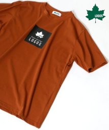 MARUKAWA(マルカワ)/【LOGOS】ロゴス ボックスロゴ 半袖Tシャツ/ブラウン