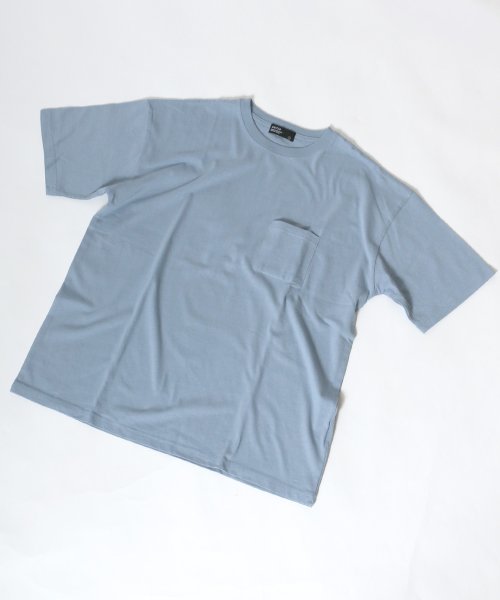 MARUKAWA(マルカワ)/ビッグ無地 ポケットTシャツ 半袖/サックス