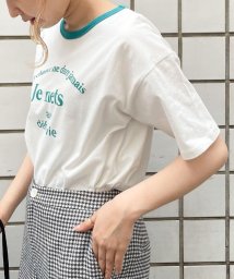 FREDY REPIT(フレディレピ)/配色衿プリントTシャツ/アイボリー