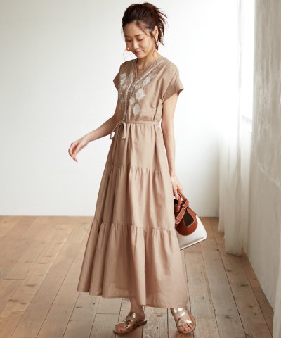 Bou Jeloud／【WEB限定】刺繍ティアードワンピース／504064333