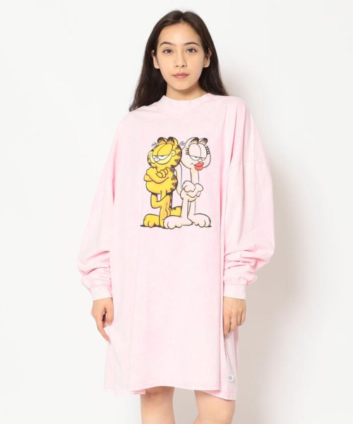 LHP(エルエイチピー)/Little sunny bite×Garfield/リトルサニーバイト×ガーフィールド/グラフィック長袖Tシャツ/PINK