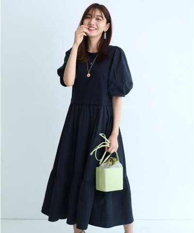 JUSGLITTY／デザインスリーブカットドッキングワンピース／504070462