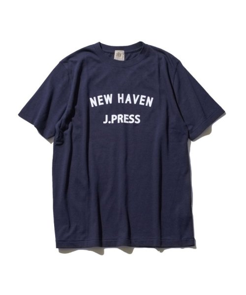 J.PRESS MENS(J．プレス　メンズ)/【リサイクル天竺】フロッキーTシャツ/ネイビー系