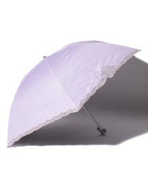 LANVIN Collection(umbrella)(ランバンコレクション（傘）)/LANVIN CLLECTION（ランバンコレクション）晴雨兼用折りたたみ日傘　オーガンジーバラカットワーク/ライトパープル