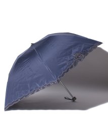 LANVIN Collection(umbrella)(ランバンコレクション（傘）)/LANVIN CLLECTION（ランバンコレクション）晴雨兼用折りたたみ日傘　オーガンジーバラカットワーク/ディープブルー