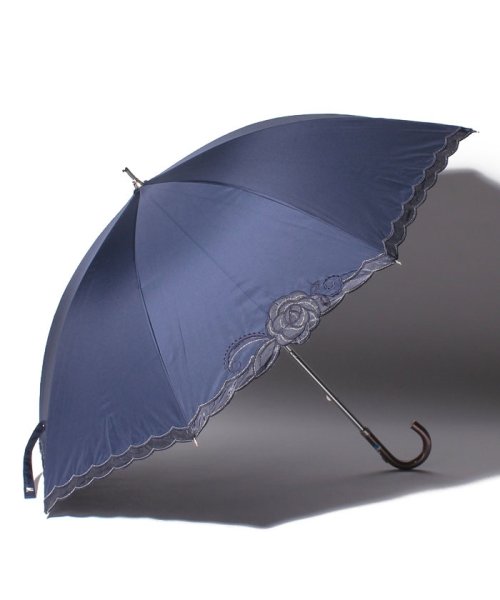 LANVIN Collection(umbrella)(ランバンコレクション（傘）)/LANVIN CLLECTION（ランバンコレクション）晴雨兼用日傘　オーガンジーバラカットワーク/ディープブルー
