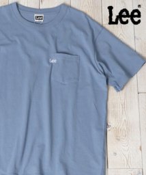 marukawa shonan(marukawa shonan)/【Lee/リー】 ロゴ刺繍 半袖 ポケット Tシャツ メンズ レディース ユニセックス ワンポイント ポケット シンプル カジュアル/ブルーグレイ