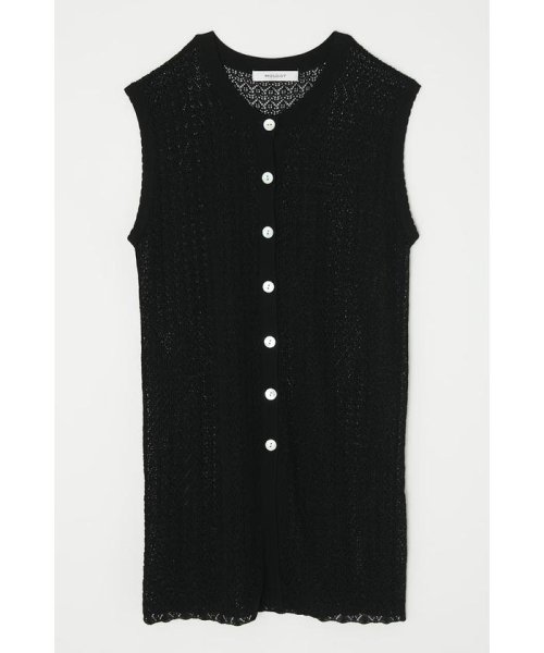 moussy(マウジー)/CROCHET LIKE SLEEVELESS トップス/BLK