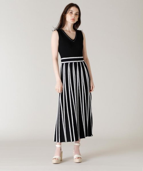 セール M Maglie Le Cassetto ライン柄ニットワンピース マーリエ パー エフデ Maglie Par Ef De Magaseek