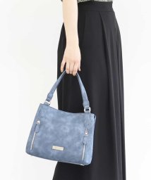 MK MICHEL KLEIN BAG(エムケーミッシェルクランバッグ)/【2WAY】フェイクレザースクエアバッグ/ブルー