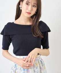 tocco closet(トッコクローゼット)/３ＷＡＹボウタイオフショルリブニットプルオーバー/NAVY