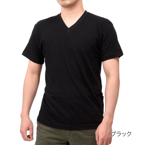 fukuske FUN(フクスケ ファン)/福助 公式 メンズ fukuske FUN Vネック Tシャツ/ブラック
