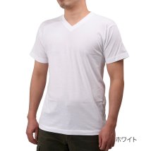 fukuske FUN(フクスケ ファン)/福助 公式 メンズ fukuske FUN Vネック Tシャツ/ホワイト