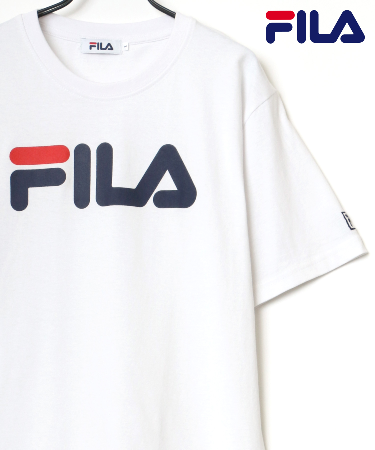 セール Lazar Fila フィラ ロゴ プリント クルーネック Tシャツ ラザル Lazar Magaseek