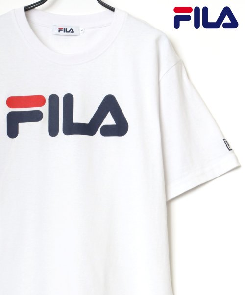 LAZAR(ラザル)/【Lazar】FILA/フィラ ロゴ プリント クルーネック Tシャツ/ホワイト