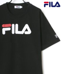 LAZAR(ラザル)/【Lazar】FILA/フィラ ロゴ プリント クルーネック Tシャツ/ブラック