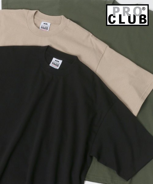 LAZAR(ラザル)/【Lazar】PRO CLUB/プロクラブ ビッグシルエット ヘビーウェイト クルーネック Tシャツ/無地T メンズ 半袖/ブラック