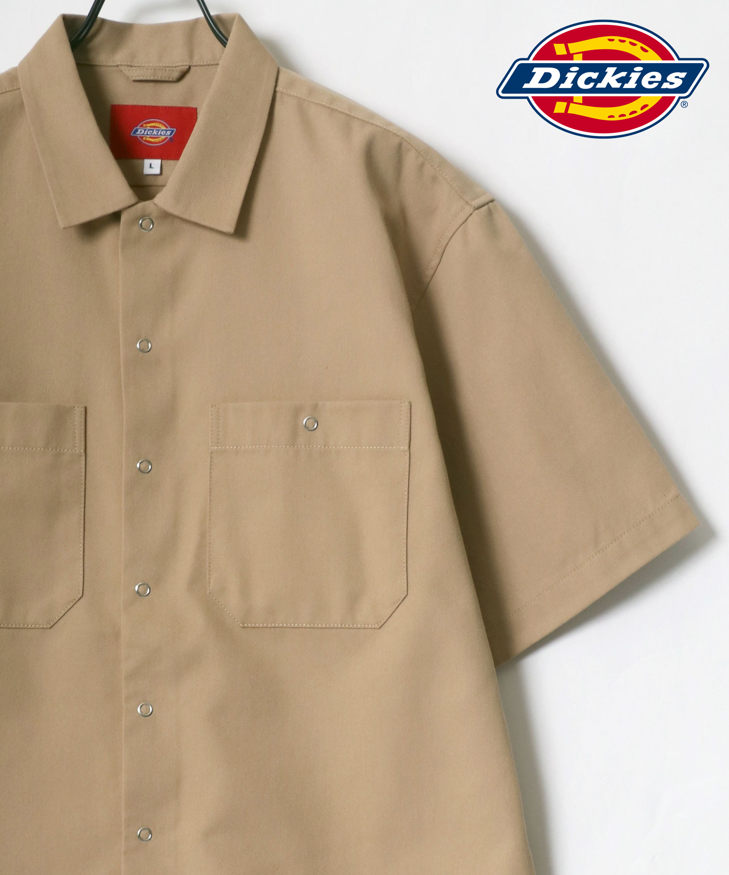 シャツ ブラウス Dickies ツイル無地ワークシャツ4,290円 ディッキーズ