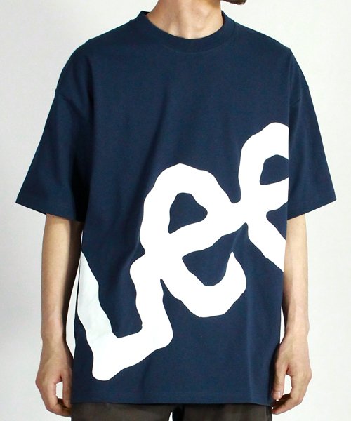 Lee(Lee)/【別注】【LEE】 リー ビックロゴ プリント 半袖 Tシャツ ユニセックス/ネイビー