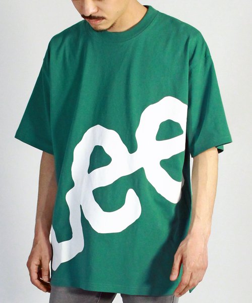 Lee(Lee)/【別注】【LEE】 リー ビックロゴ プリント 半袖 Tシャツ ユニセックス/グリーン
