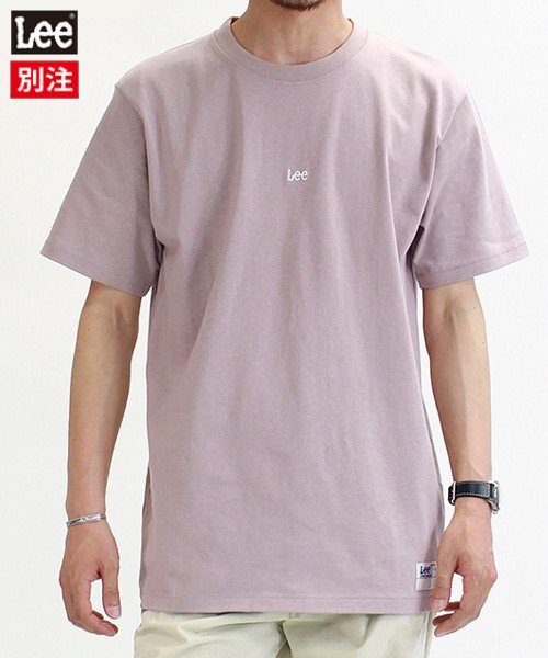 Lee(Lee)/【別注】【LEE】 リー ミニロゴ プリント 半袖 Tシャツ ユニセックス/ピンク
